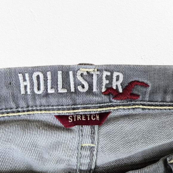 Y2K Hollister Washed Gray Light Wash Low Rise Stretch Skinny Jeans Size 1 - Picture 4 of 10